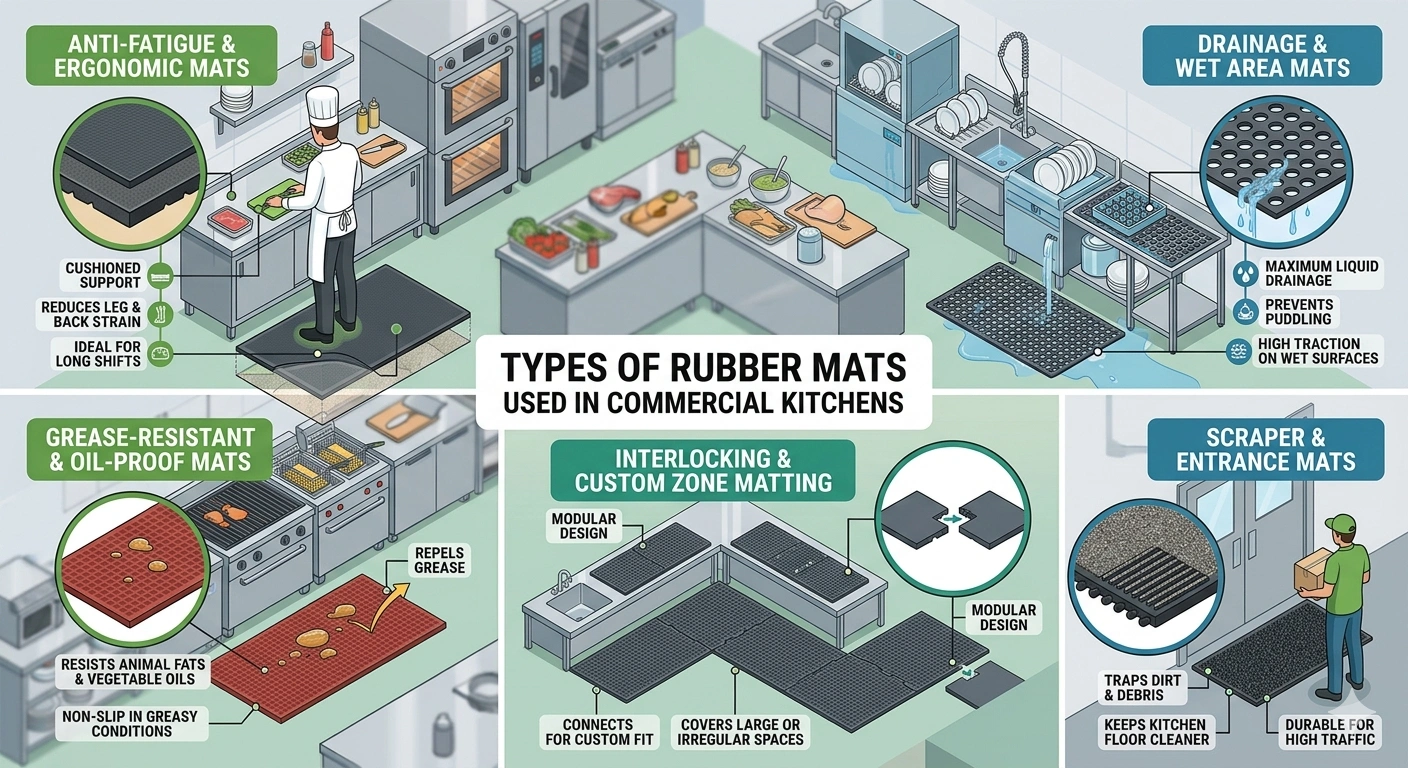 Best Anti-Fatigue Rubber Mats for Commercial Kitchens