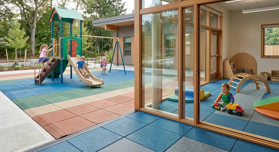 Rubber Playground Mats for Indoor and Outdoor Areas